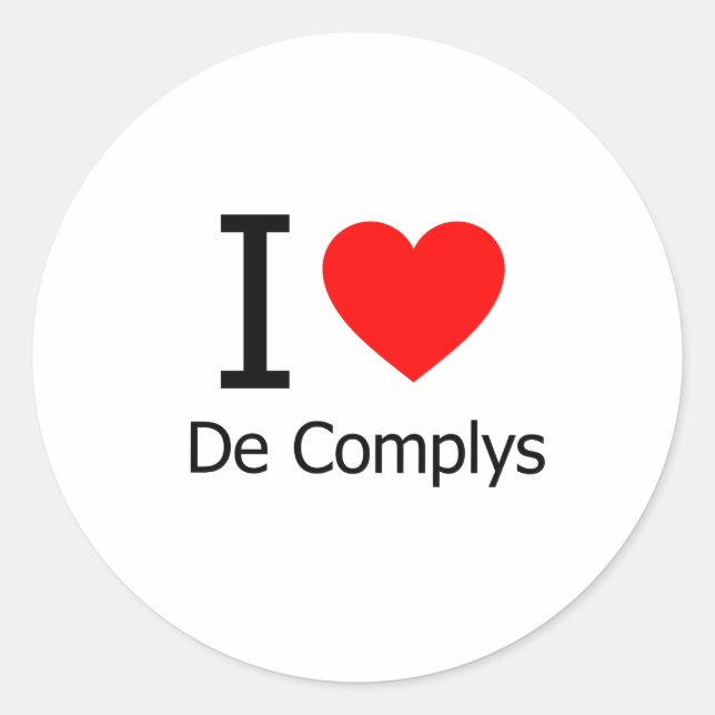 Sticker Rond I Love De Complys (Devant)