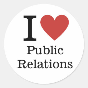 Sticker Rond I ❤️ Love Département des relations publiques STIC