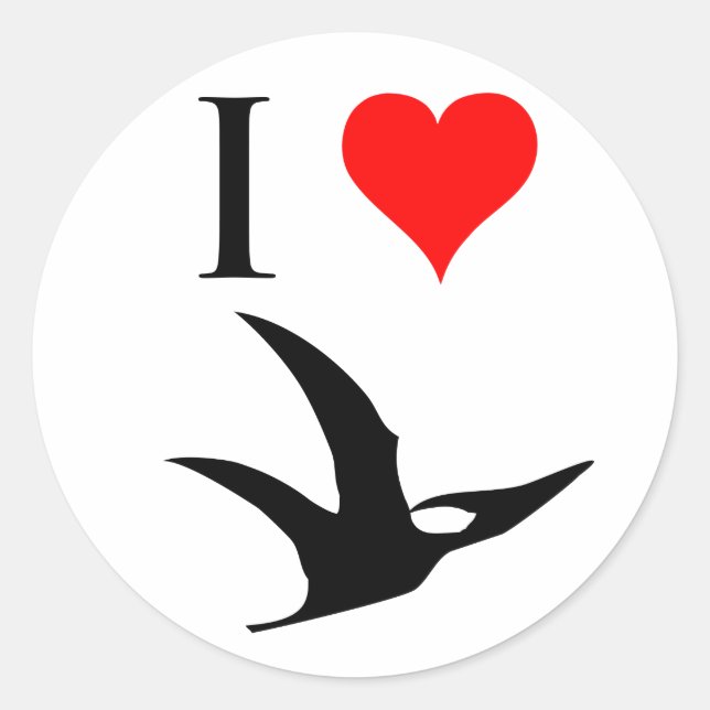 Sticker Rond I Love Dinosaures - Pterodactyl (Devant)