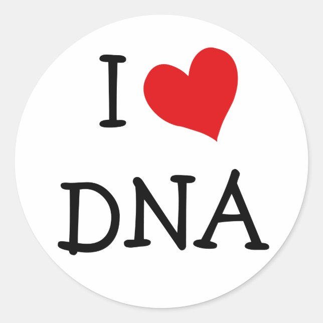 Sticker Rond I Love DNA (Devant)