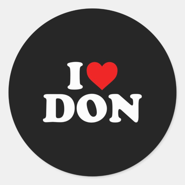 Sticker Rond I Love Don - Coeur (Devant)