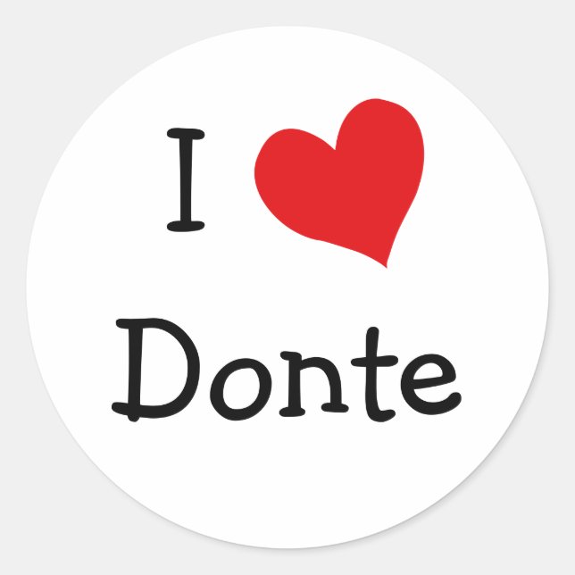 Sticker Rond I Love Donte (Devant)