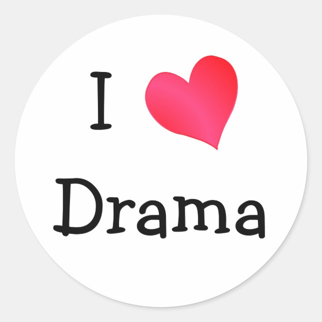 Sticker Rond I Love Drama (Devant)