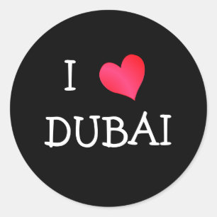 Sticker Rond I Love DUBAI
