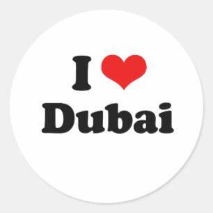 Sticker Rond I Love Dubai Tshirt