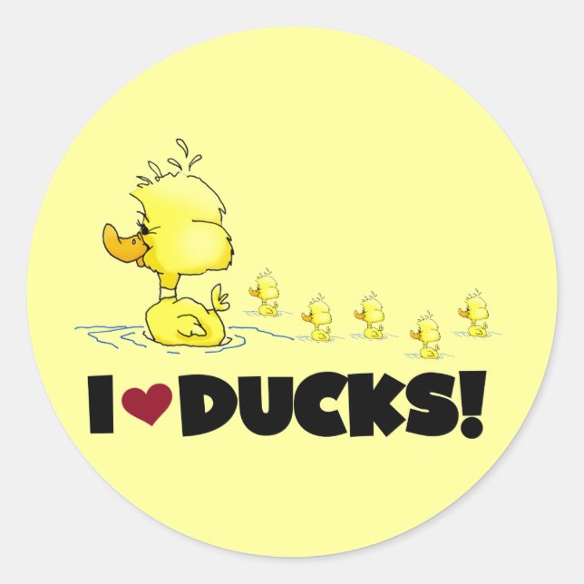 Sticker Rond I Love Ducks Tshirts et cadeaux (Devant)