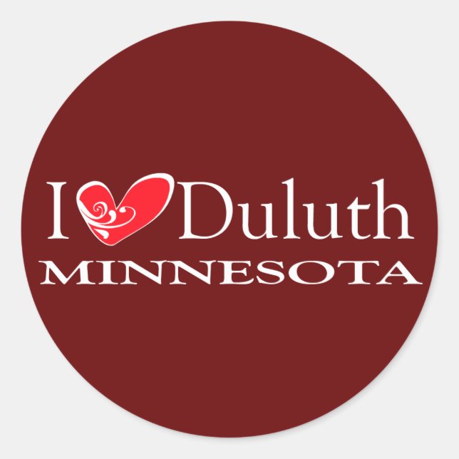 Sticker Rond I Love Duluth Minnesota (Devant)