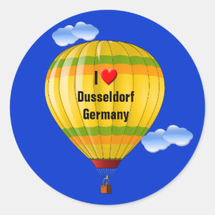 Sticker Rond I Love Dusseldorf Allemagne