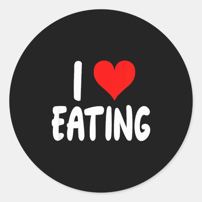 Sticker Rond I Love Eating Food - Heart -  (Devant)