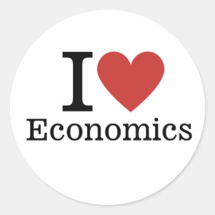 Sticker Rond I ❤️ Love Economics for College Faculty/Students