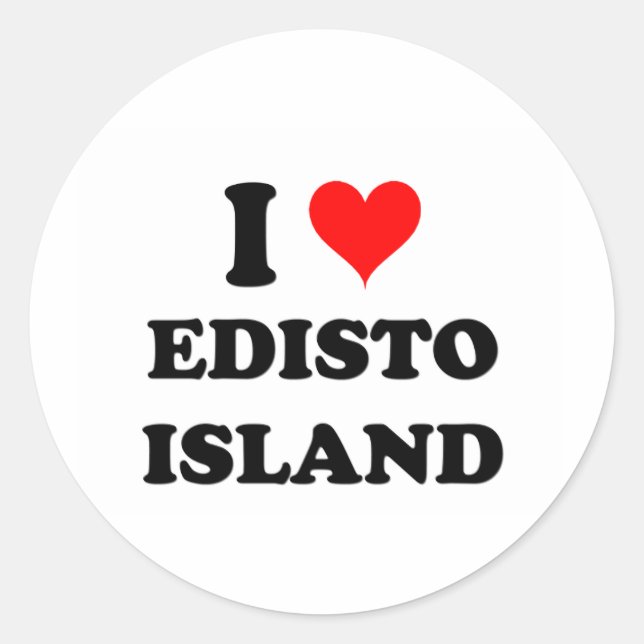 Sticker Rond I Love Edisto Island (Devant)