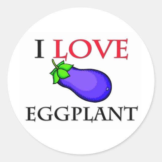 Sticker Rond I Love Eggplant (Devant)