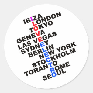Sticker Rond I Love Electro