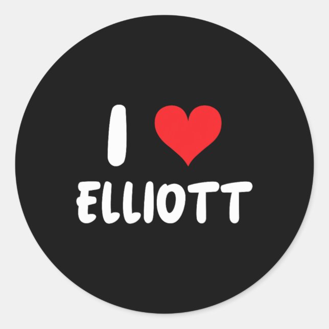 Sticker Rond I Love Elliott - Coeur (Devant)