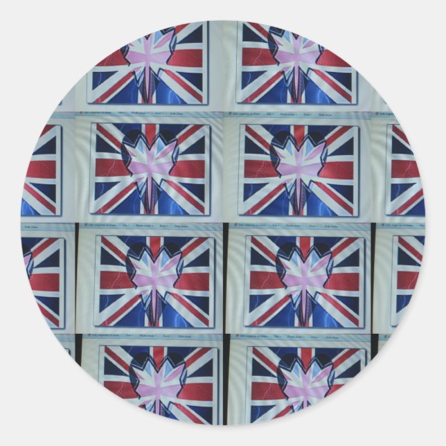 Sticker Rond I Love England Art Print (Devant)