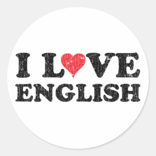 Sticker Rond I Love English