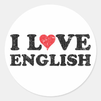 Sticker Rond I Love English