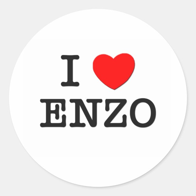 Sticker Rond I Love Enzo (Devant)