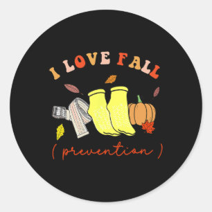 Sticker Rond I Love Fall Prevention Chaussettes Thanksgiving Au