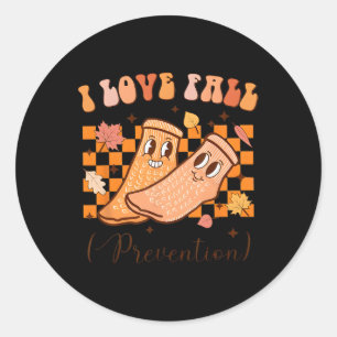 Sticker Rond I Love Fall Prevention Fall Thanksgiving Nurse Fal