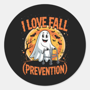Sticker Rond I Love Fall Prevention Physique Therapy Halloween