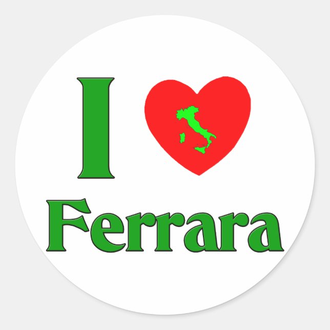 Sticker Rond I Love Ferrara Italie (Devant)