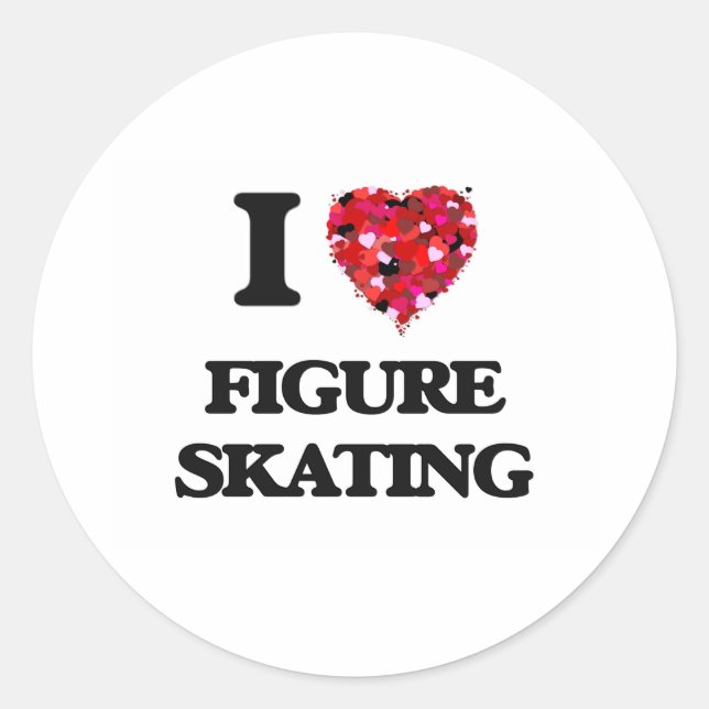 Sticker Rond I Love Figure Patinage (Devant)