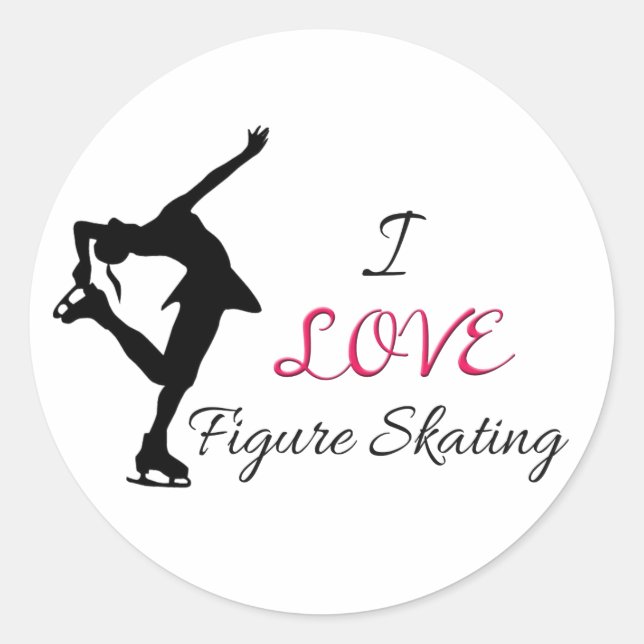 Sticker Rond I Love Figure Patinage (Devant)