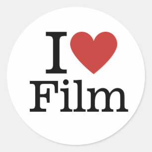 Sticker Rond I ❤️ Love Film pour les étudiants / Faculté CUSTOM