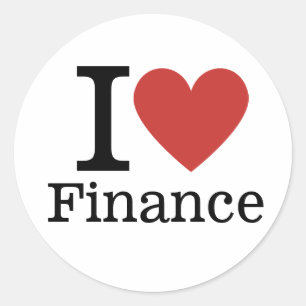 Sticker Rond I ❤️ Love Finance (pour les employés) PERSONNALISÉ