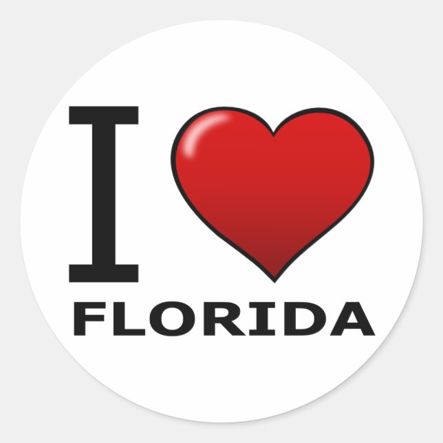 STICKER ROND I LOVE FLORIDE (Devant)