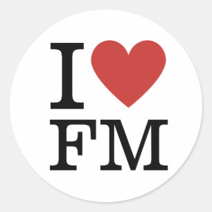 Sticker Rond I ❤️ Love FM Installations Gestion du personnel PE
