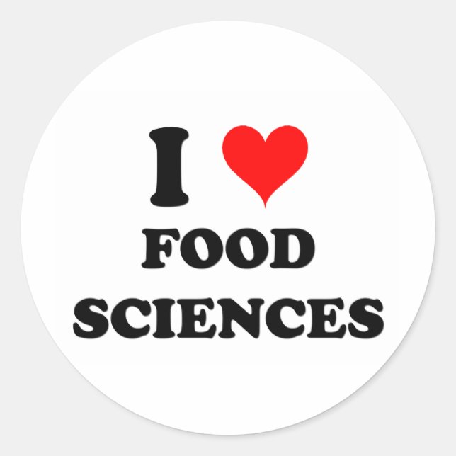 Sticker Rond I Love Food Sciences (Devant)