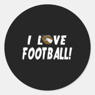 Sticker Rond I Love Football Pour Hommes Femmes Football Sport 