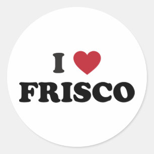 Sticker Rond I Love Frisco Texas