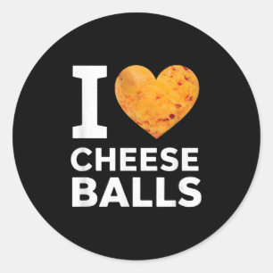 Sticker Rond I Love Fromage Funny Cheeseball Snack Amoureux de