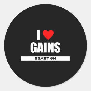 Sticker Rond I Love Gains Bodybuilding Gainz Gym Fitness Traini