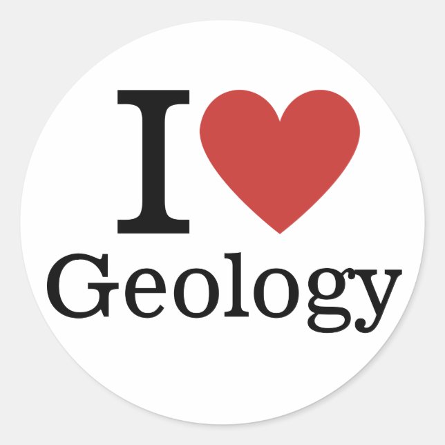 Sticker Rond I ❤️ Love Geology for Students/Faculty CUSTOM (Devant)