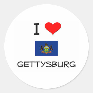 Sticker Rond I Love Gettysburg Pennsylvanie