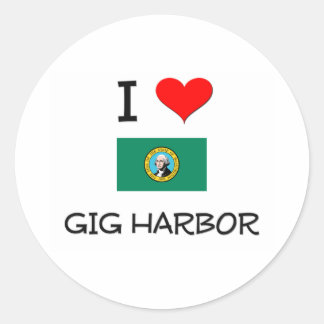 Sticker Rond I Love Gig Harbour Washington