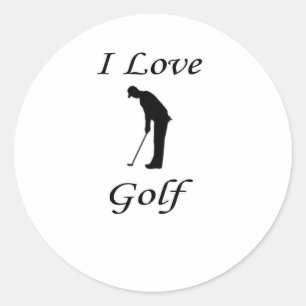 Sticker Rond I Love Golf