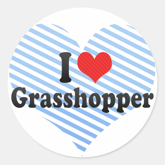 Sticker Rond I Love Grasshopper (Devant)