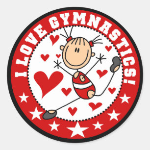 Sticker Rond I Love Gymnastique
