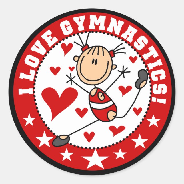 Sticker Rond I Love Gymnastique (Devant)