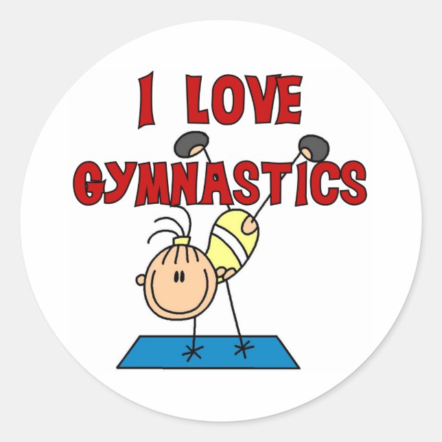 Sticker Rond I Love Gymnastique (Devant)