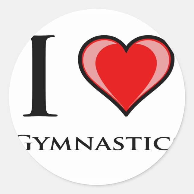 Sticker Rond I Love Gymnastique (Devant)