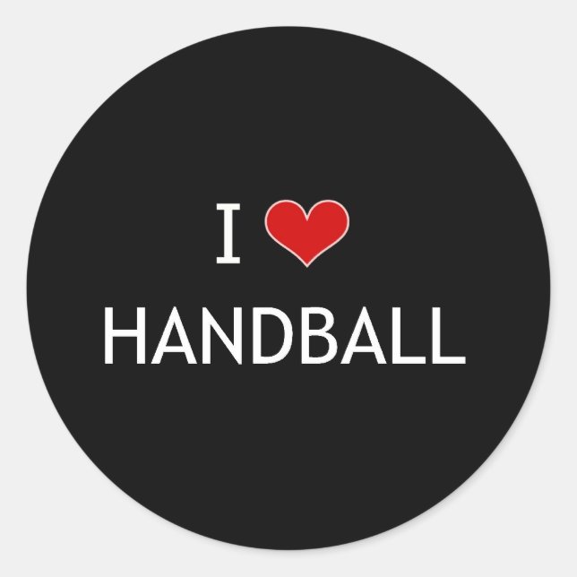 Sticker Rond I Love Handball (Devant)