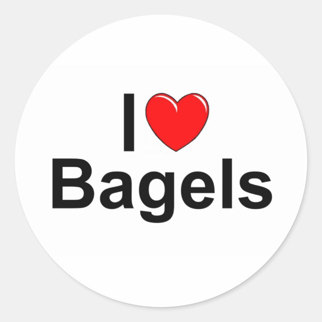 Sticker Rond I Love (Heart) Bagels (Devant)
