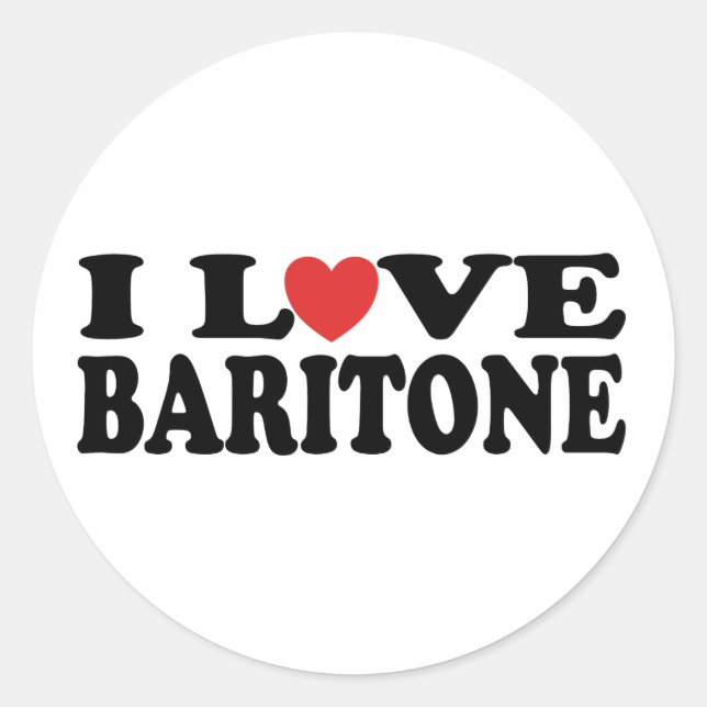 Sticker Rond I Love Heart Baritone Cadeau (Devant)