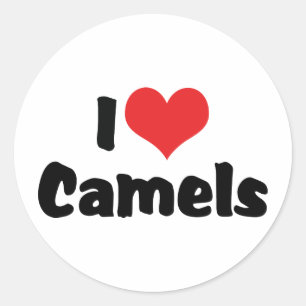 Sticker Rond I Love Heart Camels